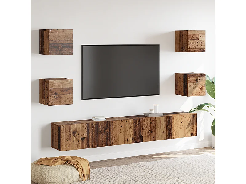 Ensemble meuble TV | Banc TV | Armoire TV avec stockage avec porte 6 pcs Marron 200 x 30 x 30 cm