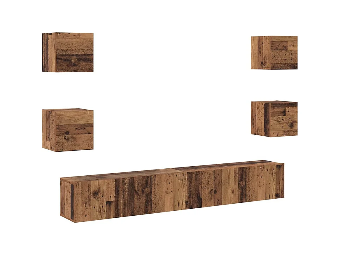 Gabinete de TV | Mueble de TV | Mueble de salón 6 pcs Marrón 200 x 30 x 30 cm