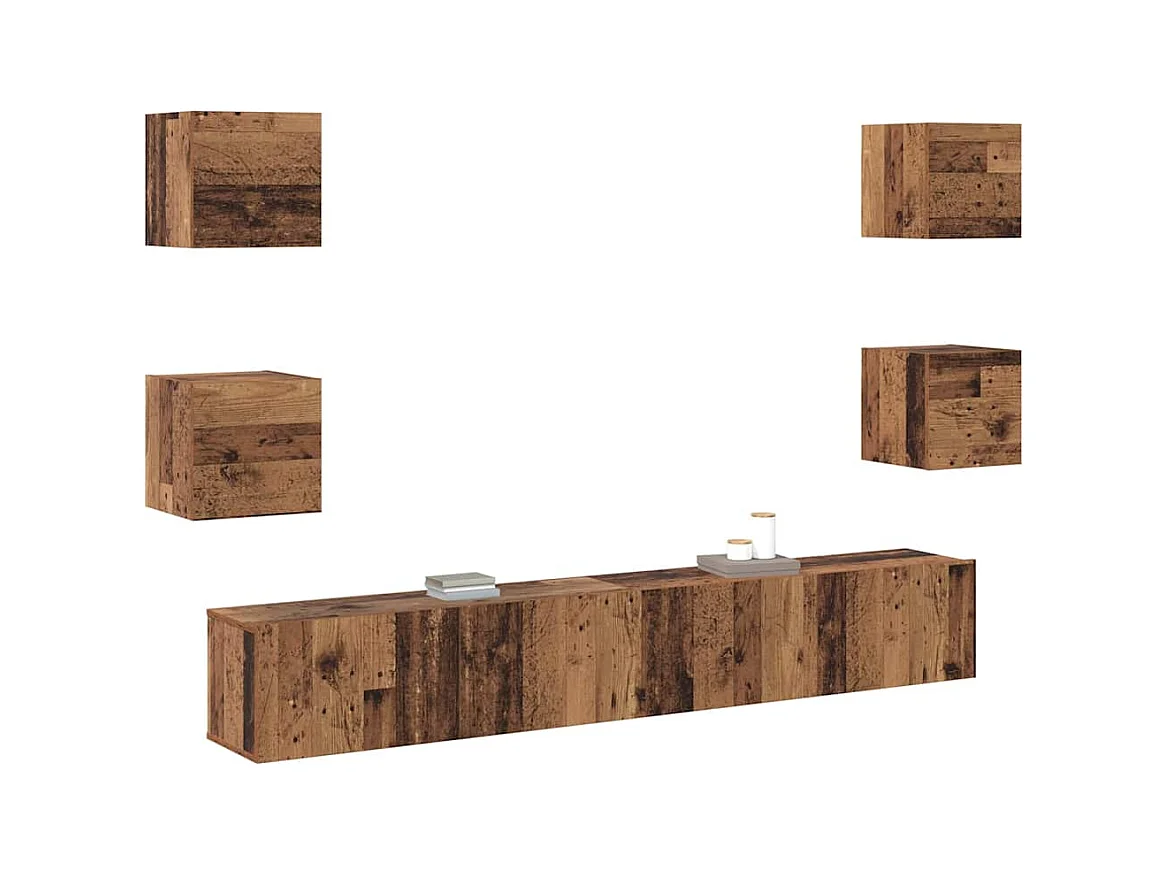 Gabinete de TV | Mueble de TV | Mueble de salón 6 pcs Marrón 200 x 30 x 30 cm