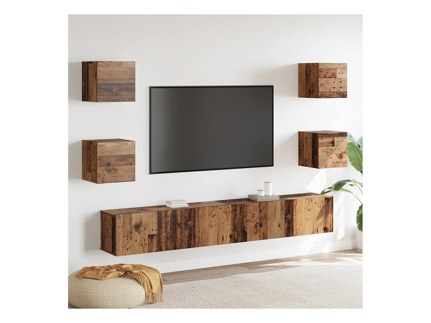 Ensemble meuble TV | Banc TV | Armoire TV avec stockage avec porte 6 pcs Marron 200 x 30 x 30 cm