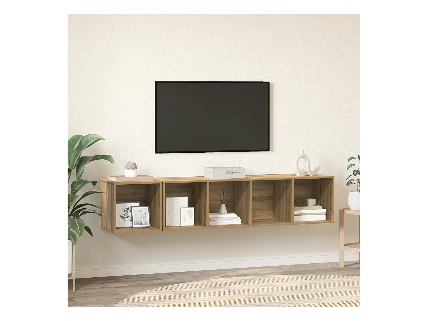 Juego de muebles de TV | Gabinete de TV | Mueble de salón 2 pcs Roble artisan 37 x 37 x 142.5 cm