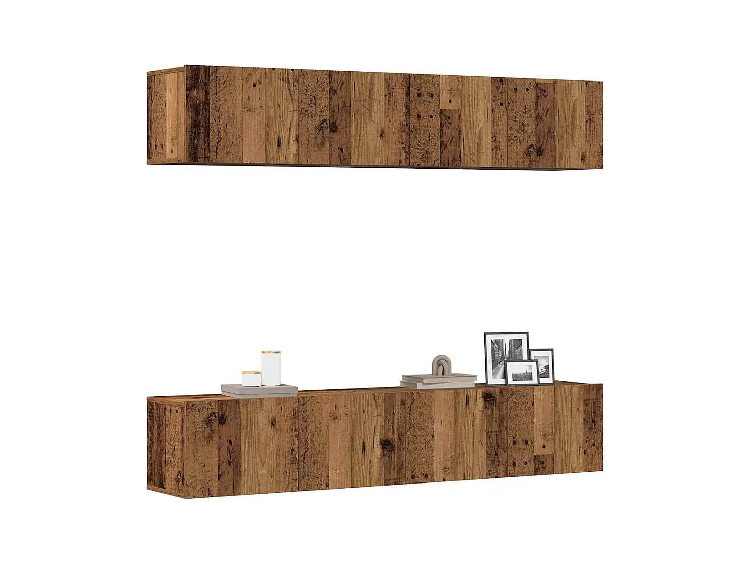 Mobili TV | Armadietti TV a Parete 4 pz Legno Antico in Legno Multistrato