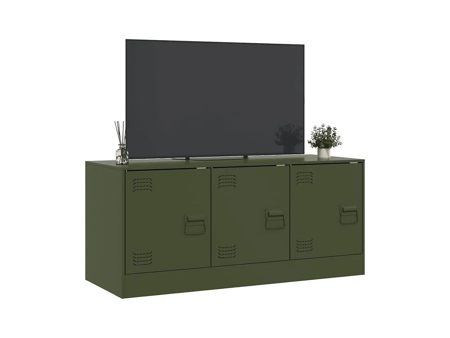Mueble de TV | Mueble de salón de acero verde oliva 99x39x44 cm