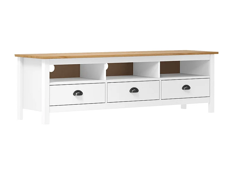 Mueble de TV | Mueble de salón Hill madera maciza de pino blanco 158x40x47 cm