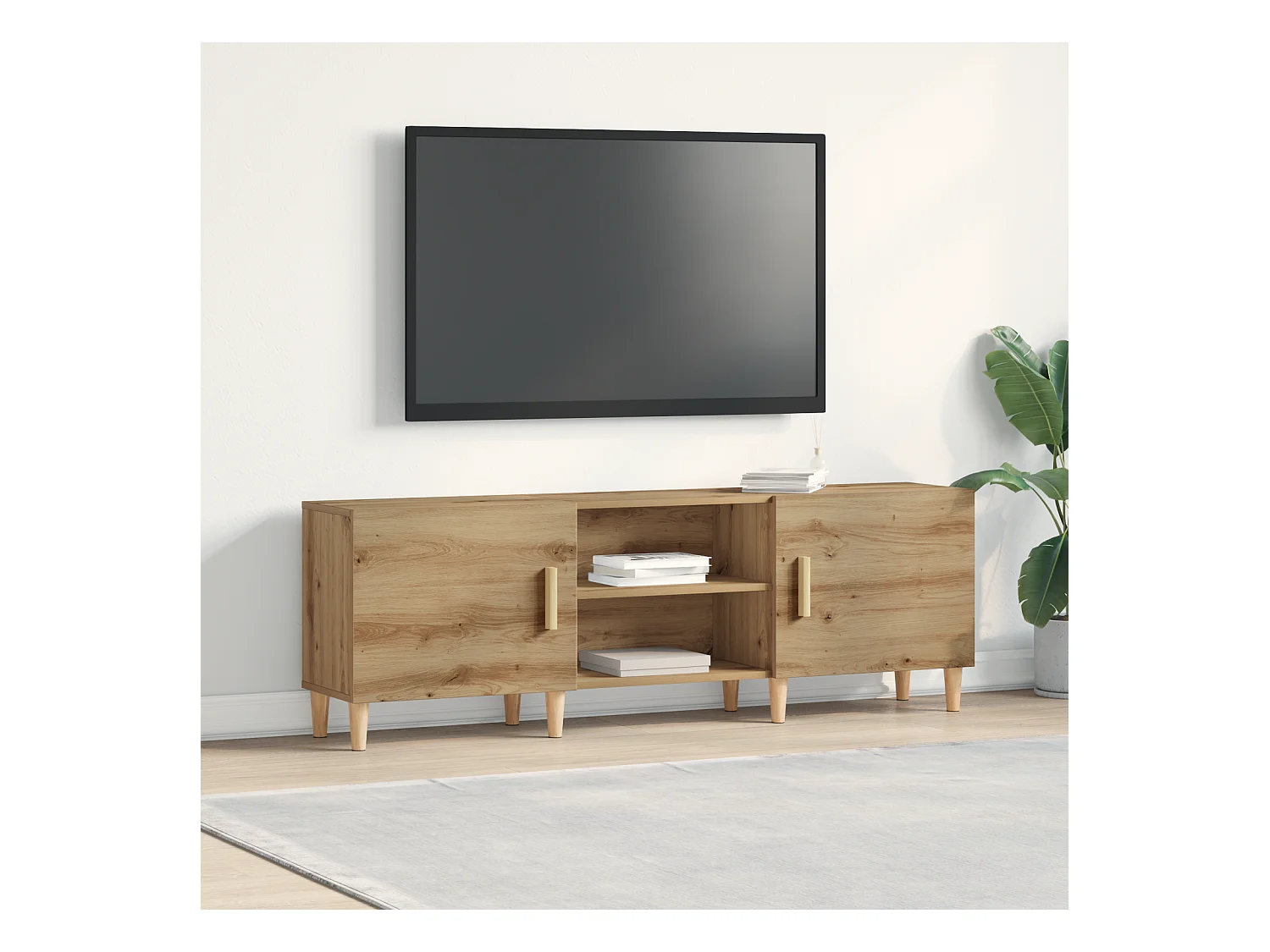 Tv-meubel | Tv-Bank | TV-kastin Artisan Eiken - 150x30x50 cm - Gemaakt van Engineered Wood