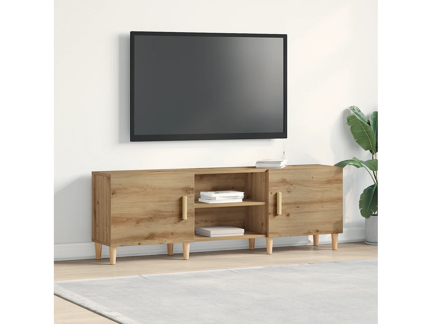 Tv-meubel | Tv-Bank | TV-kastin Artisan Eiken - 150x30x50 cm - Gemaakt van Engineered Wood