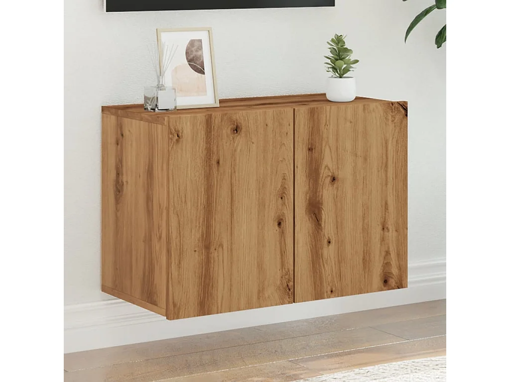 Meuble TV | Banc TV | Armoire TV mural chêne artisanal 60x30x41 cm