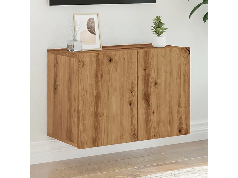 Meuble TV | Banc TV | Armoire TV mural chêne artisanal 60x30x41 cm