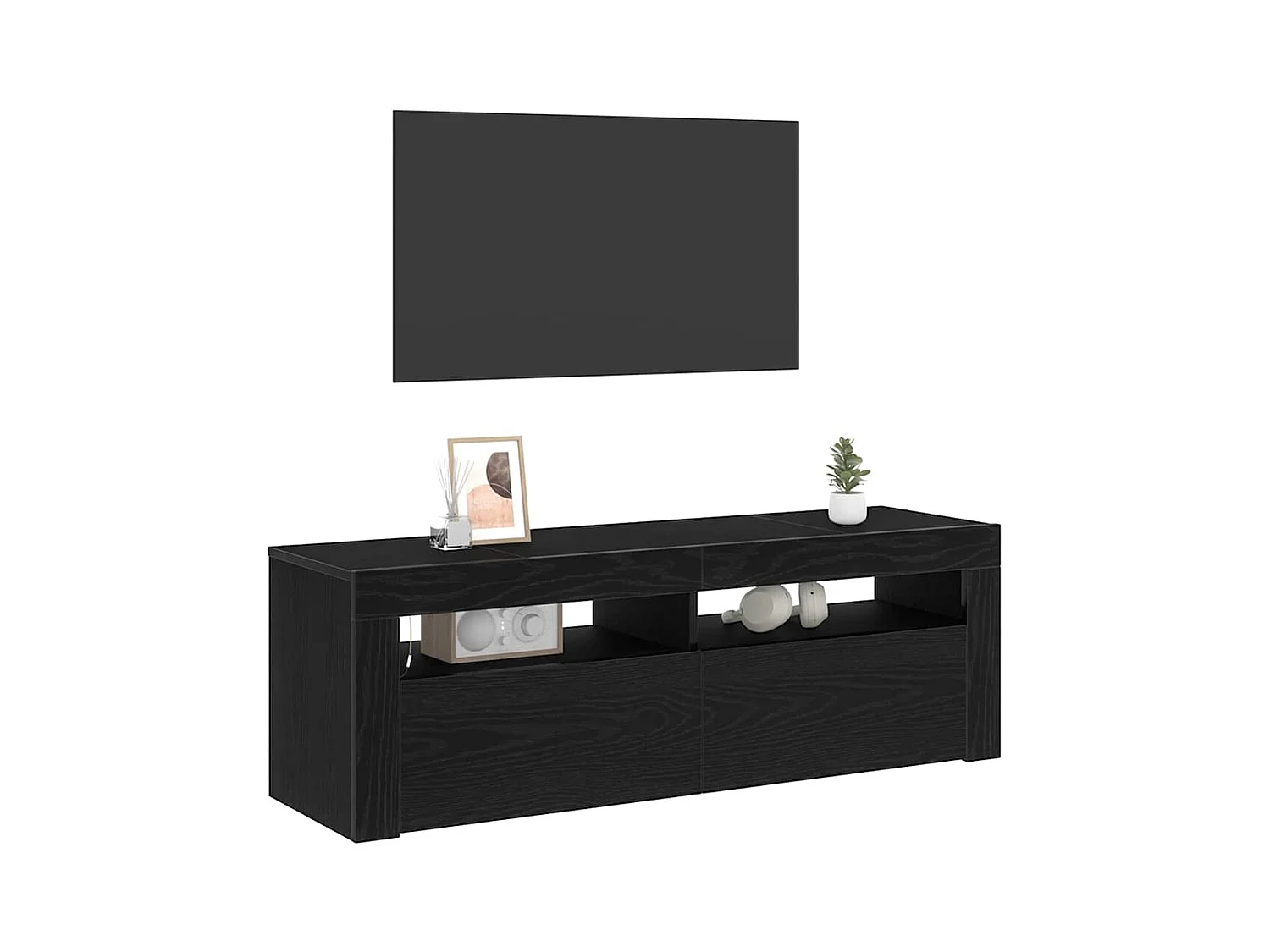 Gabinete de TV | Mueble de TV | Mueble de salón Negro 120 x 35 x 40 cm Madera contrachapada