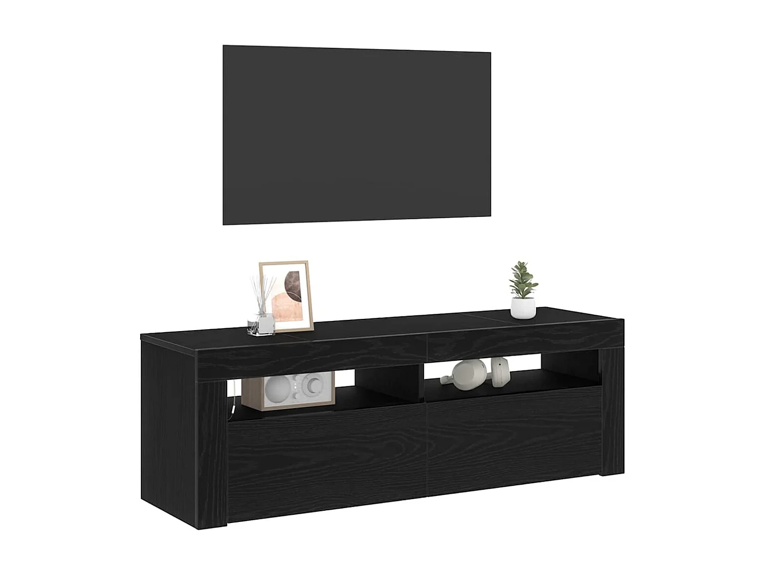 Gabinete de TV | Mueble de TV | Mueble de salón Negro 120 x 35 x 40 cm Madera contrachapada
