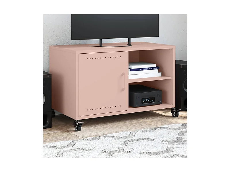 Mueble de TV | Mueble de salón acero rosa 68x39x43,5 cm
