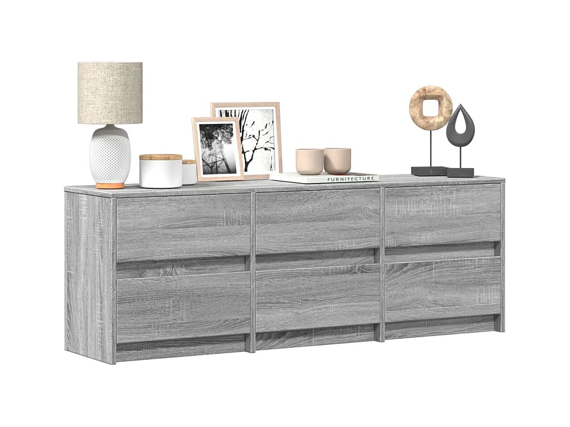 Meuble TV | Banc TV | Armoire TV avec LED sonoma gris 140x34x50 cm bois d'ingénierie