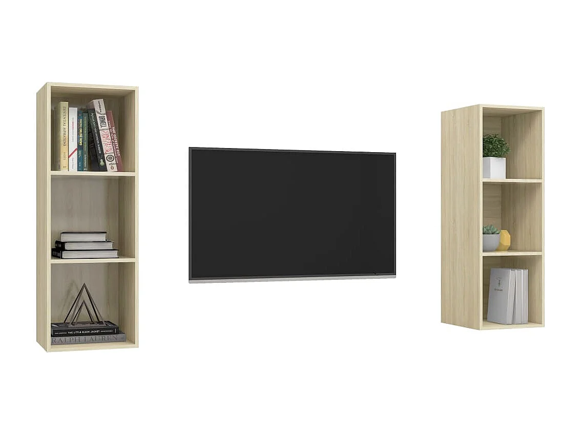 Meubles TV | Bancs TV | Armoires TV muraux 2 pcs Chêne sonoma Bois d'ingénierie