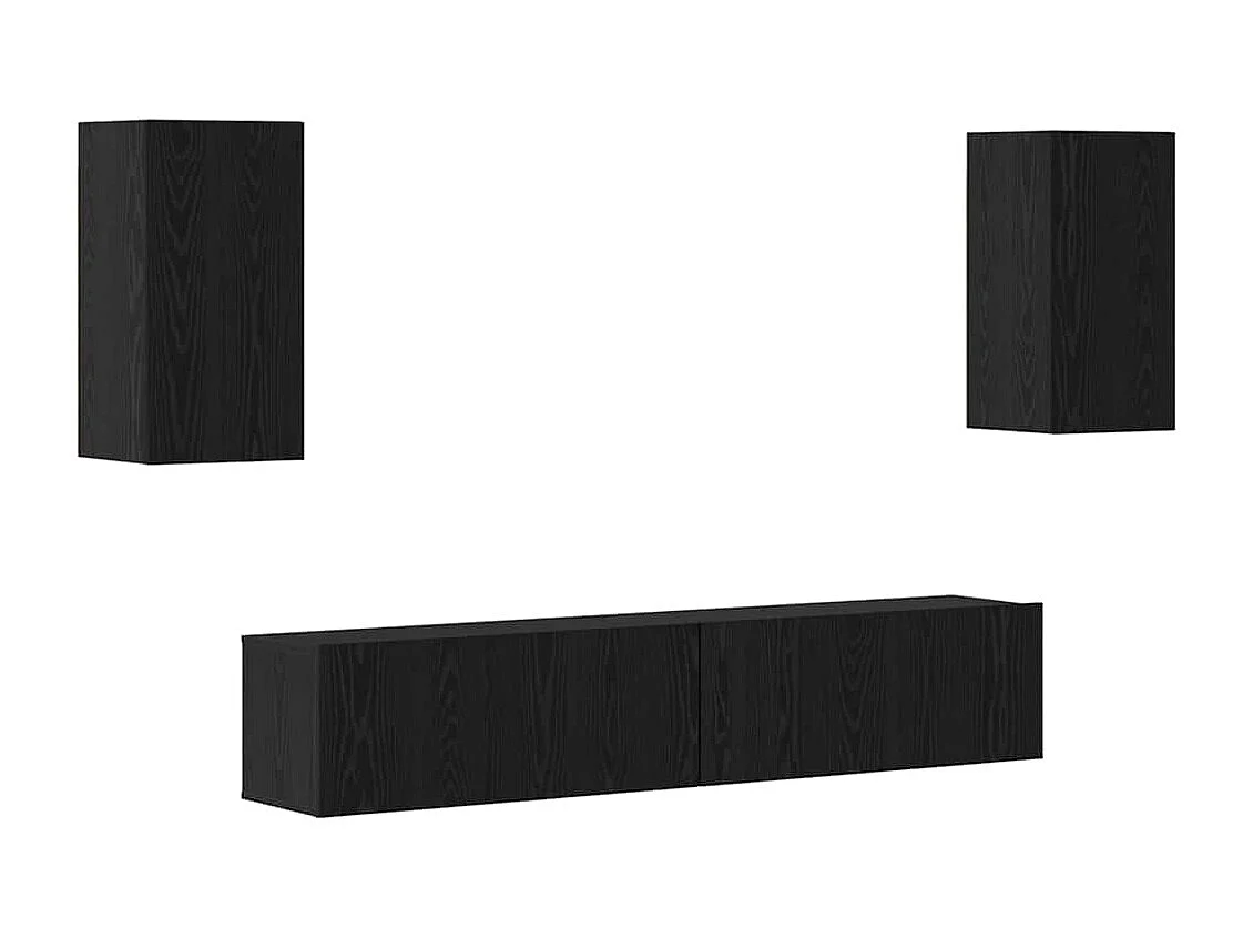 Ensemble de meubles TV | Bancs TV | Armoires TV 4 pcs Chêne Noir 80 x 30 x 30.5 cm