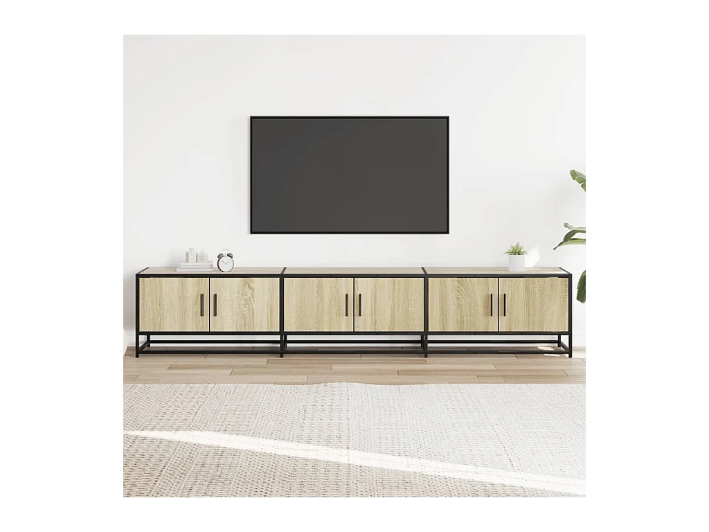 Mueble para TV  | Gabinete de TV |  Mueble de salón madera de ingeniería roble Sonoma 210x35x41 cm