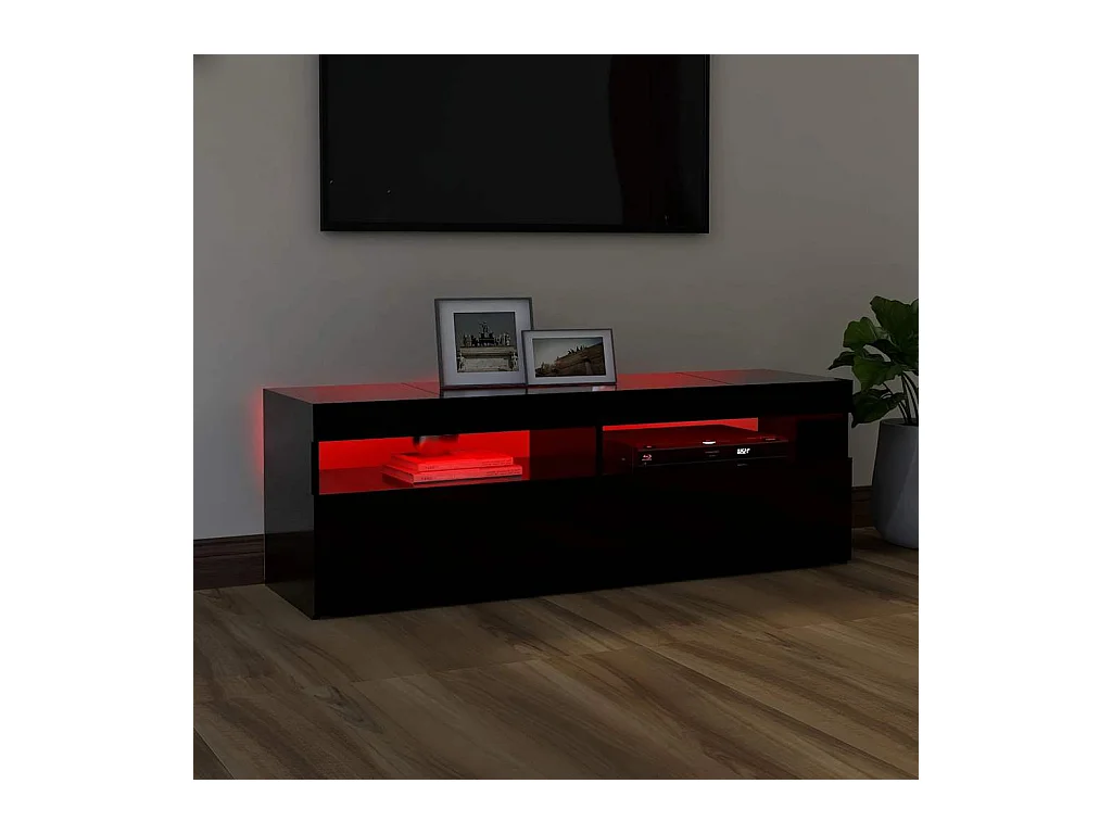 Mueble de TV | Mueble de salón con luces LED negro 120x35x40 cm