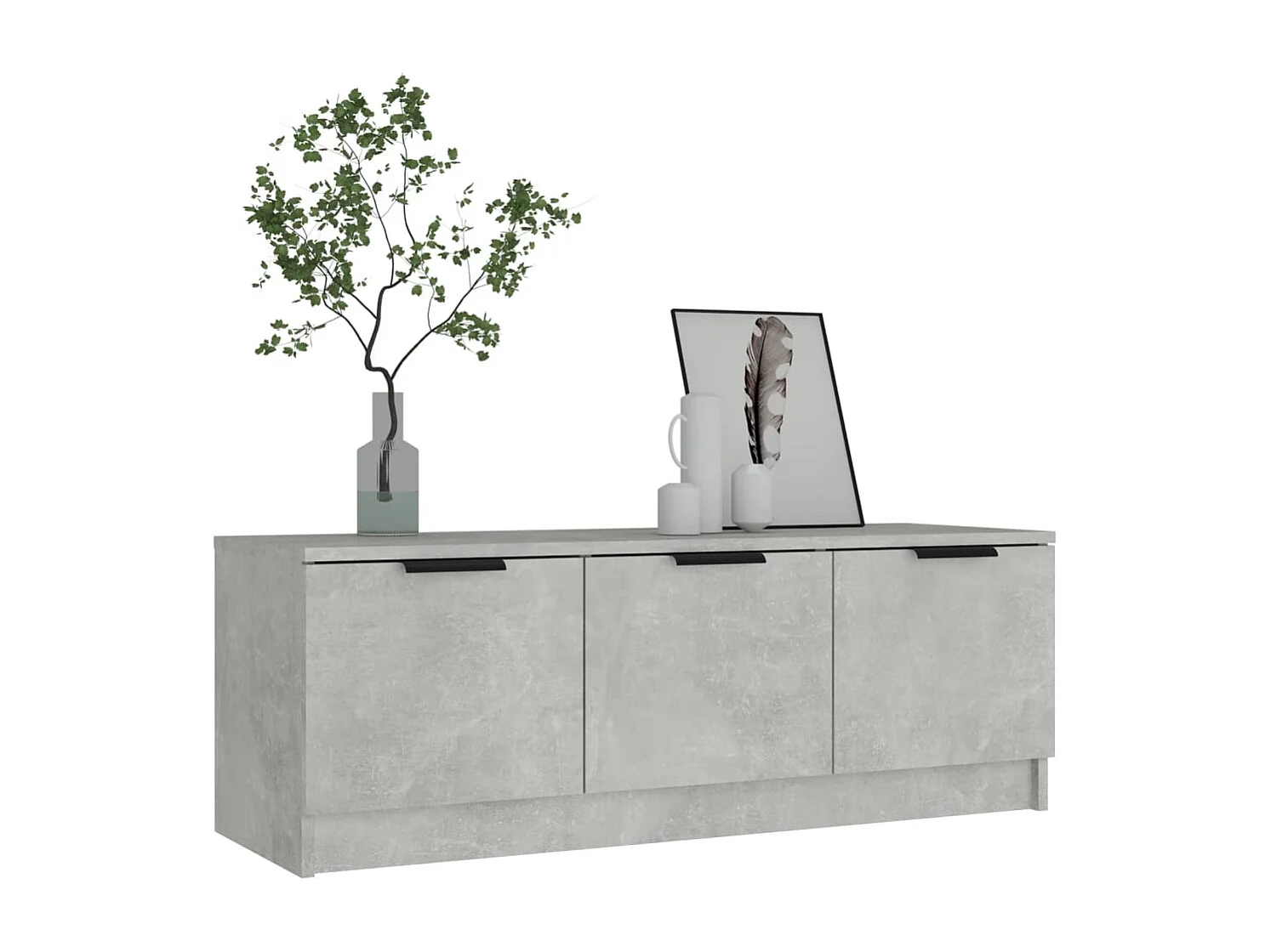 Mueble de TV | Mueble de salón madera contrachapada gris hormigón 102x35x36,5 cm