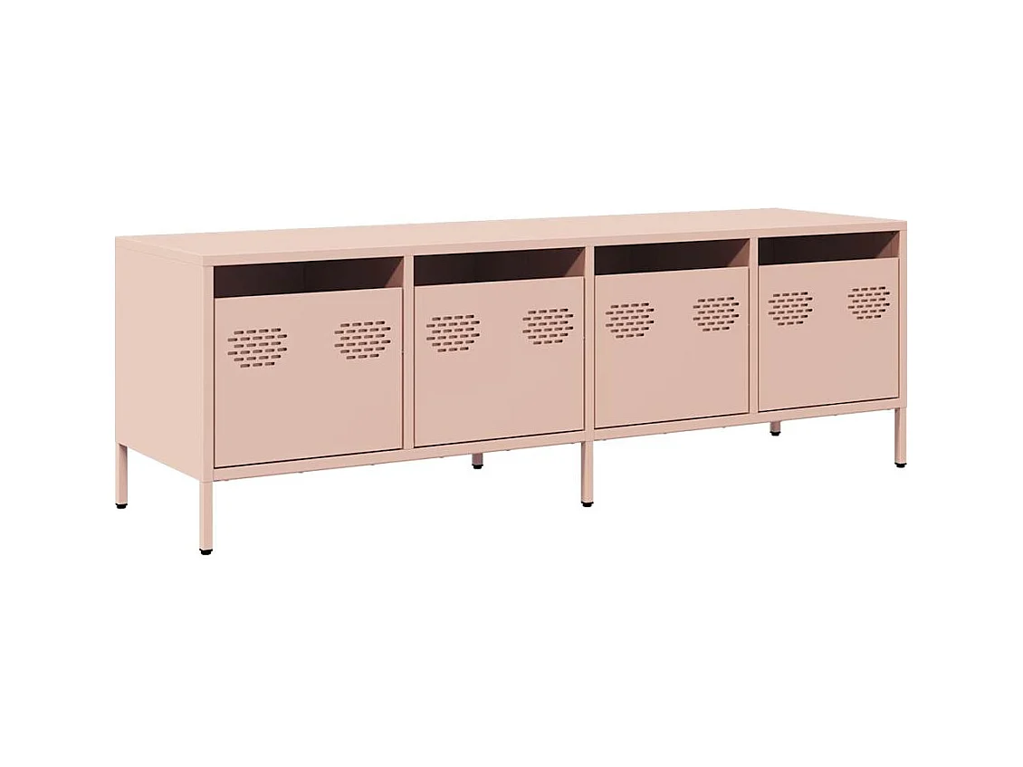 Mueble para TV  | Gabinete de TV |  Mueble de salón acero laminado en frío rosa 135x39x43,5 cm
