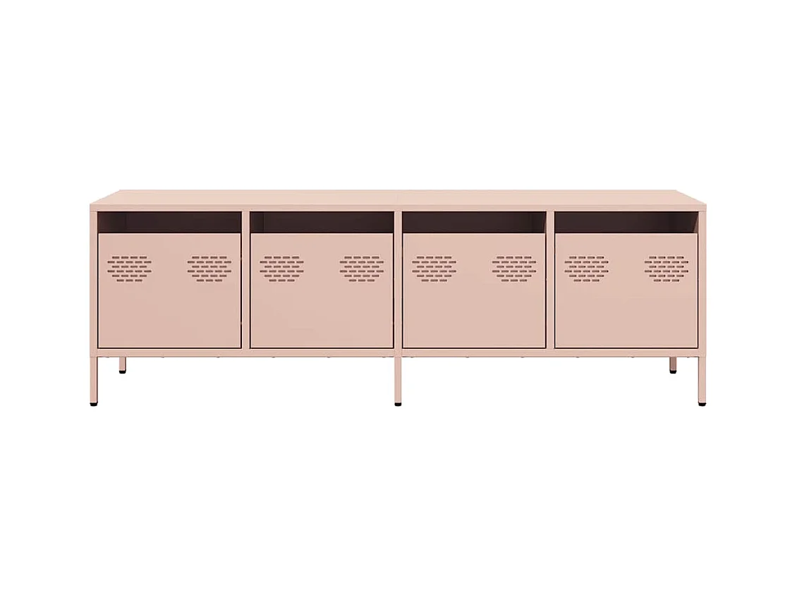 Mueble para TV  | Gabinete de TV |  Mueble de salón acero laminado en frío rosa 135x39x43,5 cm