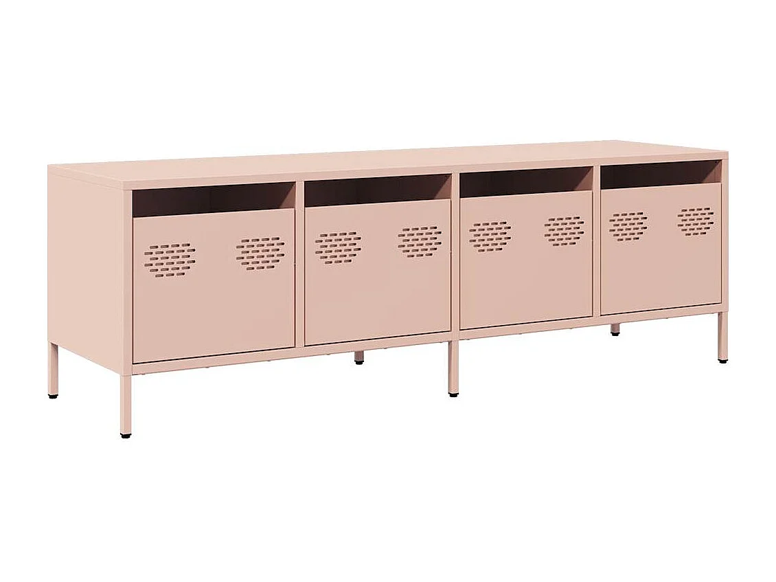Meuble TV | Banc TV | Armoire TV rose 135x39x43,5 cm acier laminé à froid