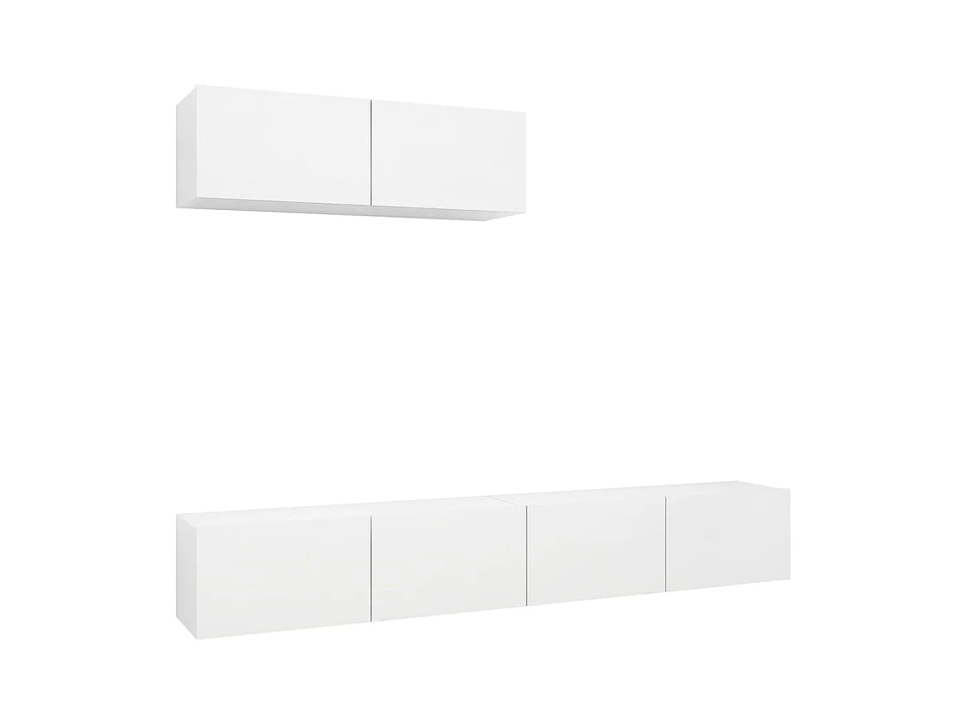 Set de muebles de salón TV | Gabinetes de TV |  Muebles de TV 3 piezas madera de ingeniería blanco