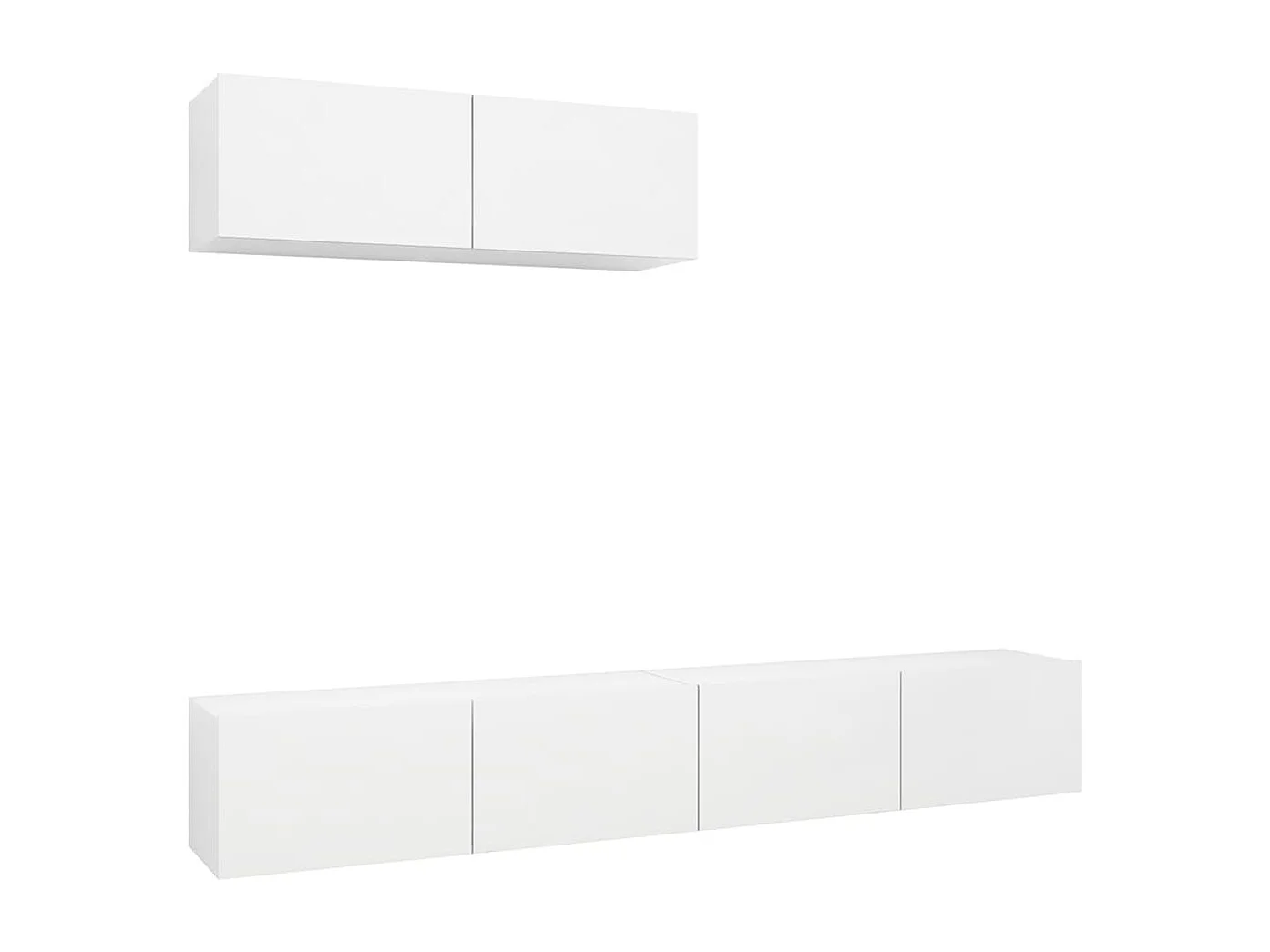 Set de muebles de salón TV | Gabinetes de TV |  Muebles de TV 3 piezas madera de ingeniería blanco