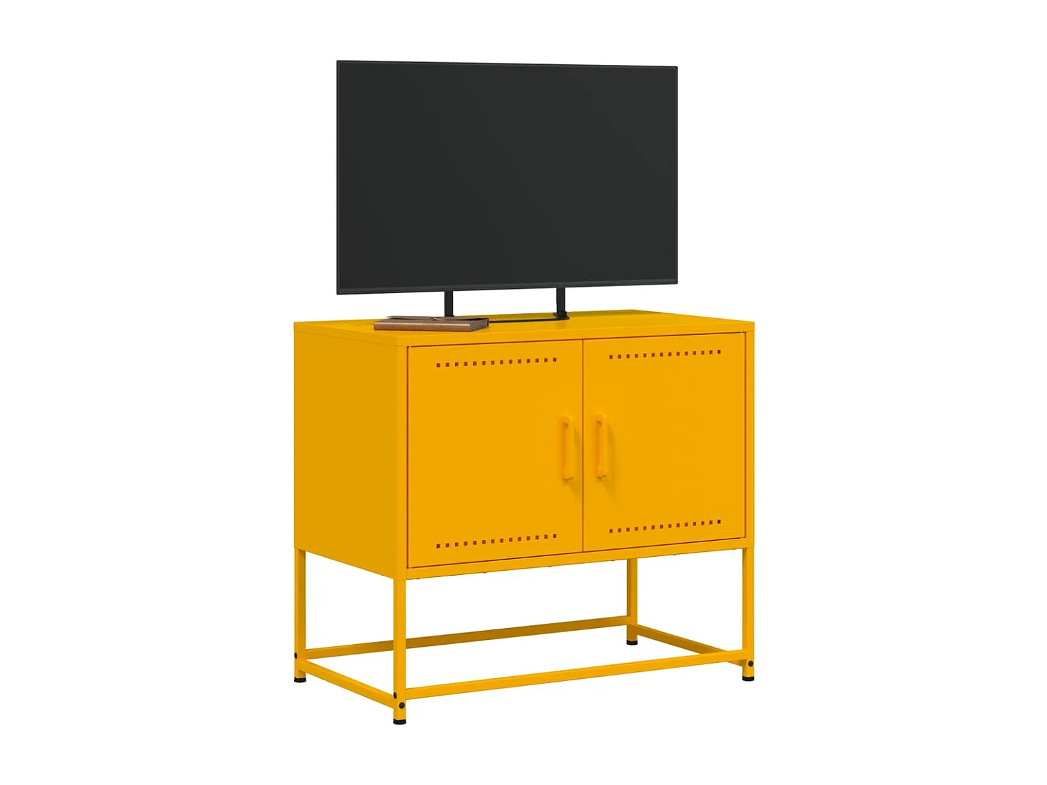 Mueble para TV  | Gabinete de TV |  Mueble de salón de acero amarillo mostaza 68,5x39x60,5 cm