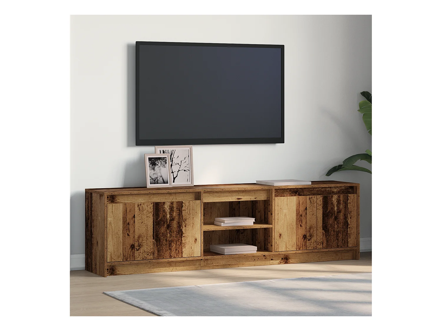 TV-kast | Tv-meubel | Tv-Bank Bruin 180 x 34 x 50 cm Geengineerd hout en Spaanplaat