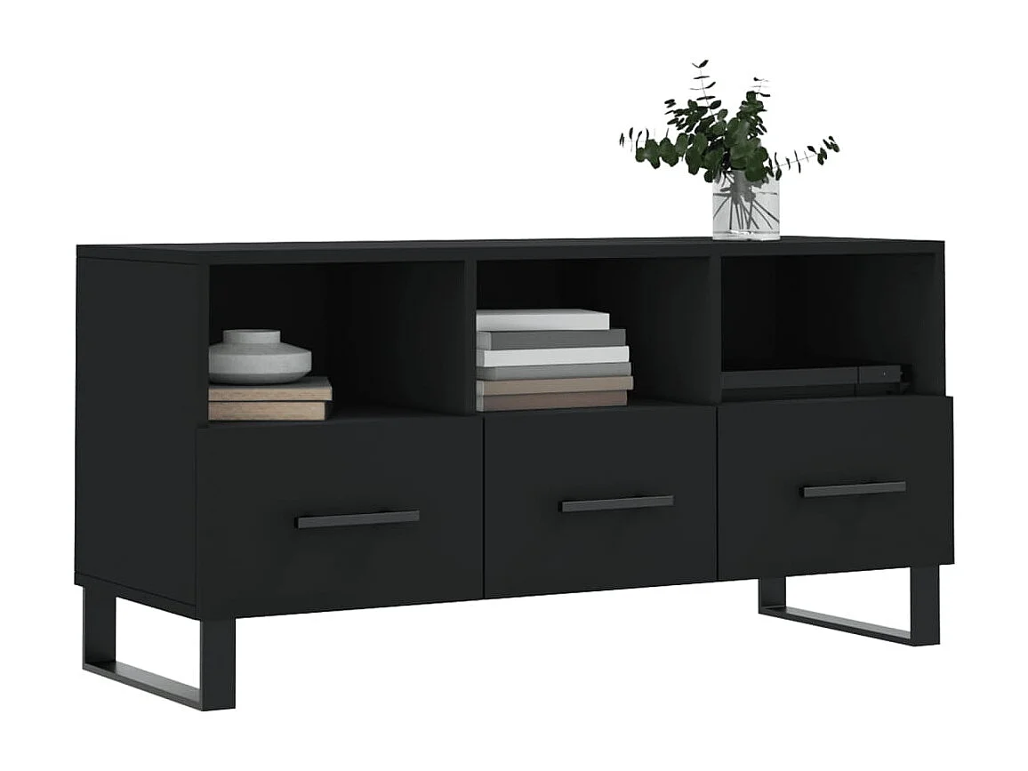 Mueble de TV | Mueble de salón madera de ingeniería negro 102x36x50 cm