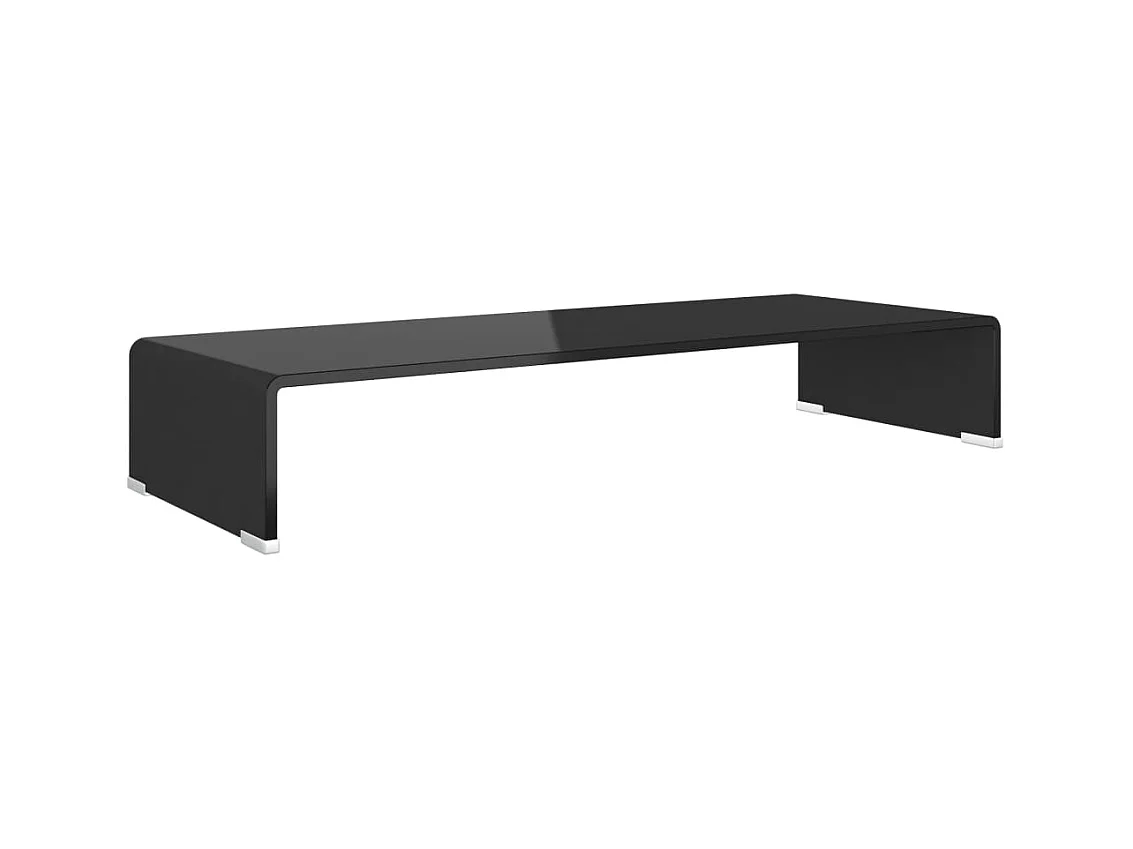Mueble TV | Soporte para TV/Elevador monitor cristal negro 80x30x13 cm