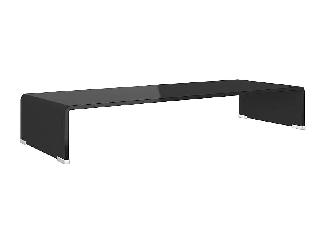 Mueble TV | Soporte para TV/Elevador monitor cristal negro 80x30x13 cm