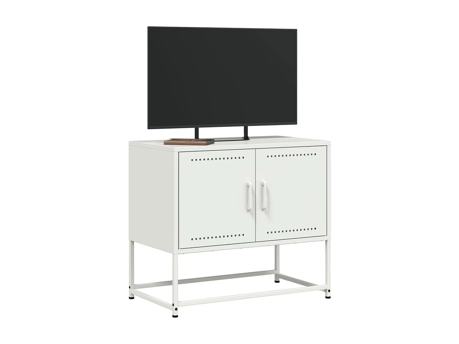 Meuble TV | Banc TV | Armoire TV blanc 68,5x39x60,5 cm acier