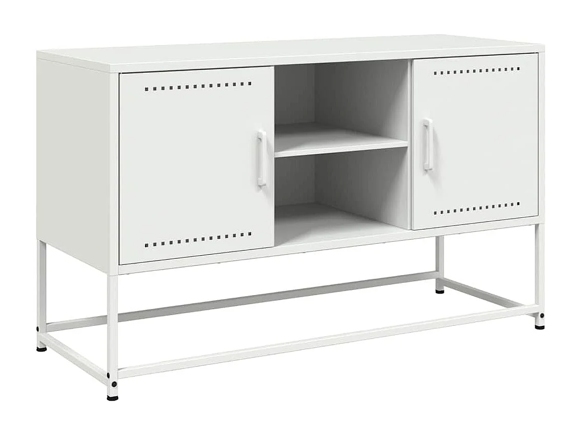 Mueble para TV  | Gabinete de TV |  Mueble de salón de acero blanco 100,5x39x60,5 cm