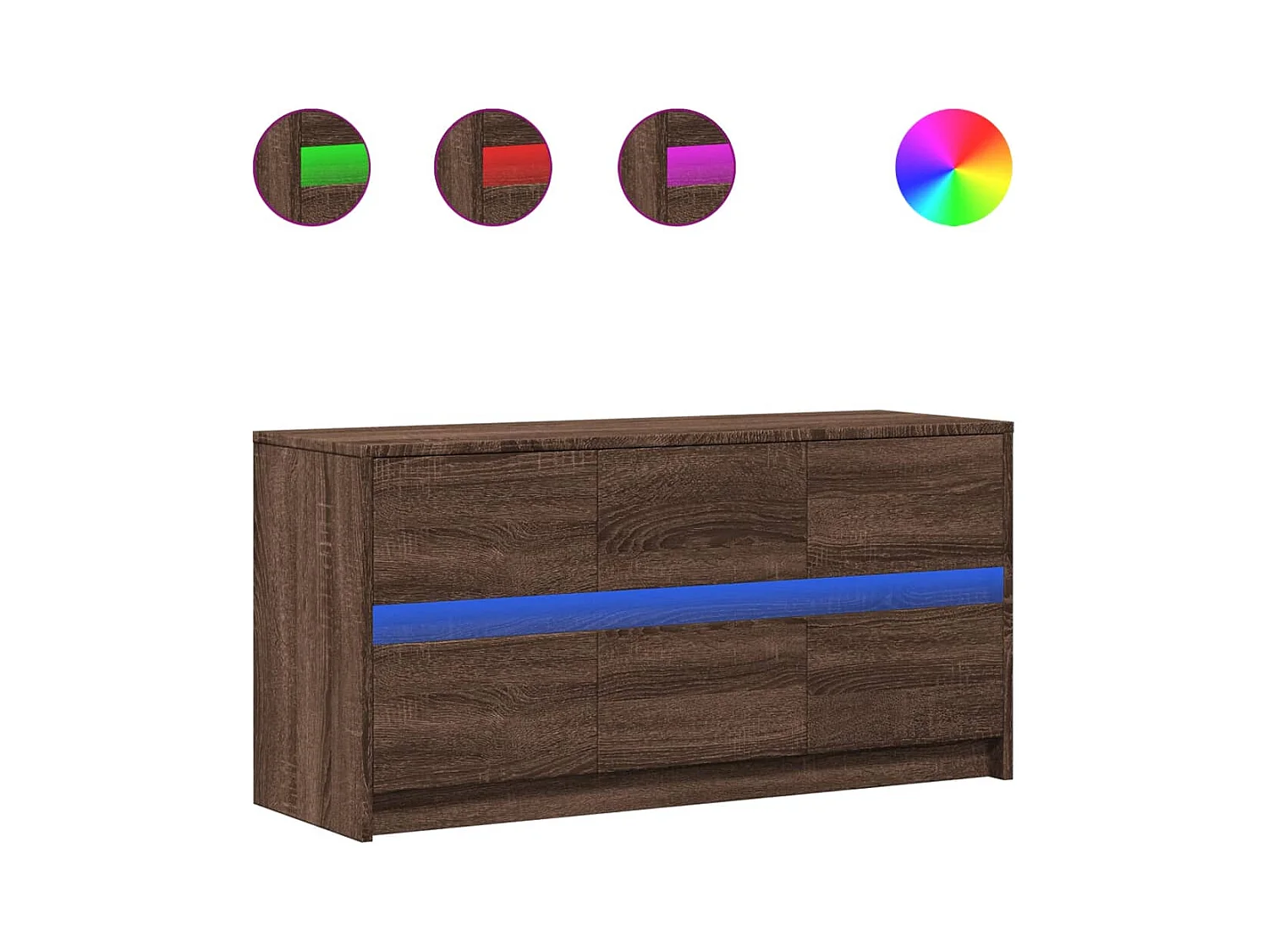 Mueble de TV | Mueble de salón LED madera ingeniería marrón roble 100x34x50 cm