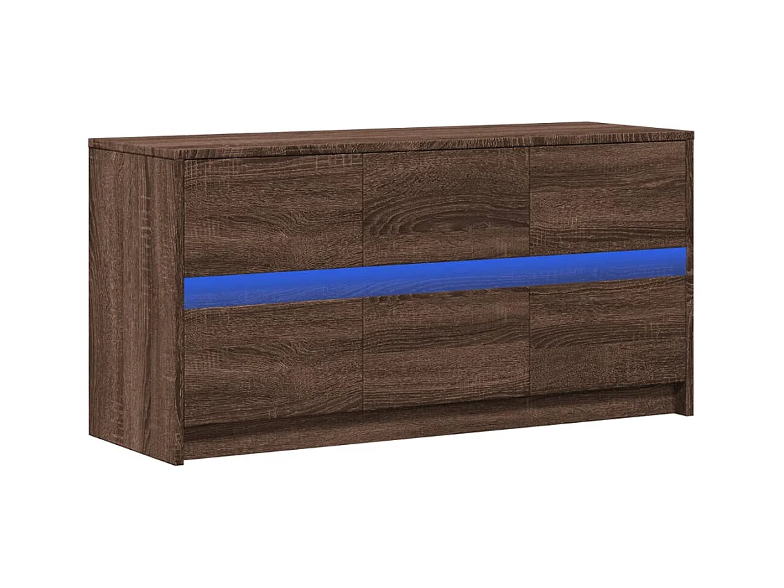 Mueble de TV | Mueble de salón LED madera ingeniería marrón roble 100x34x50 cm