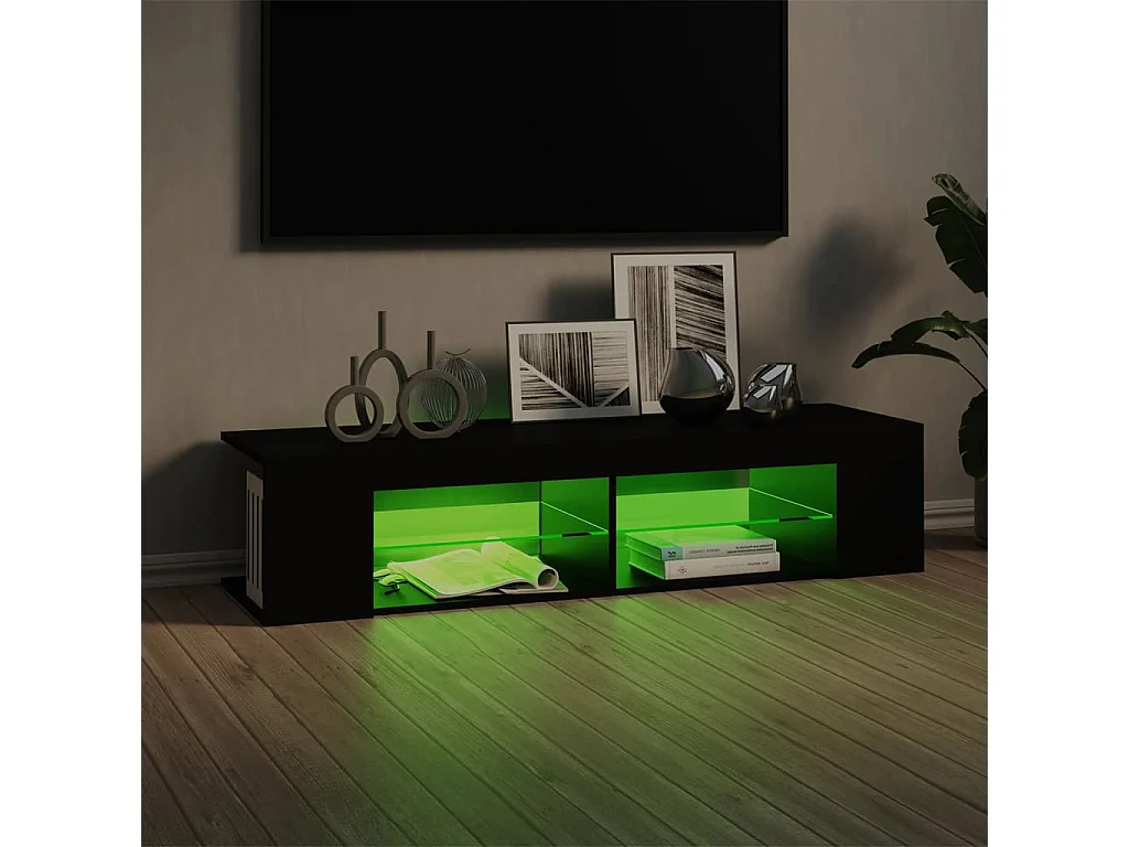 Meuble TV | Banc TV | Armoire TV avec lumières LED noir 135x39x30 cm