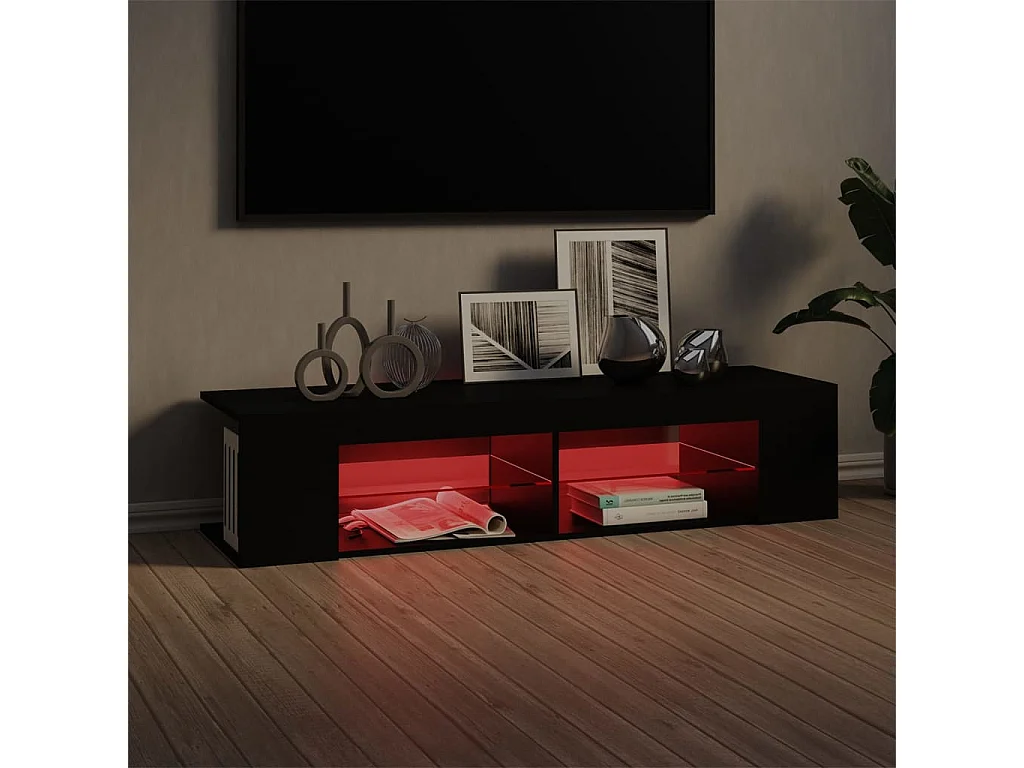 Meuble TV | Banc TV | Armoire TV avec lumières LED noir 135x39x30 cm