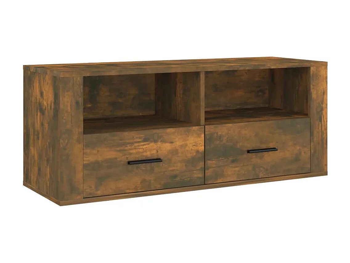 Meuble TV | Banc TV | Armoire TV Chêne fumé 100x35x40 cm Bois d'ingénierie