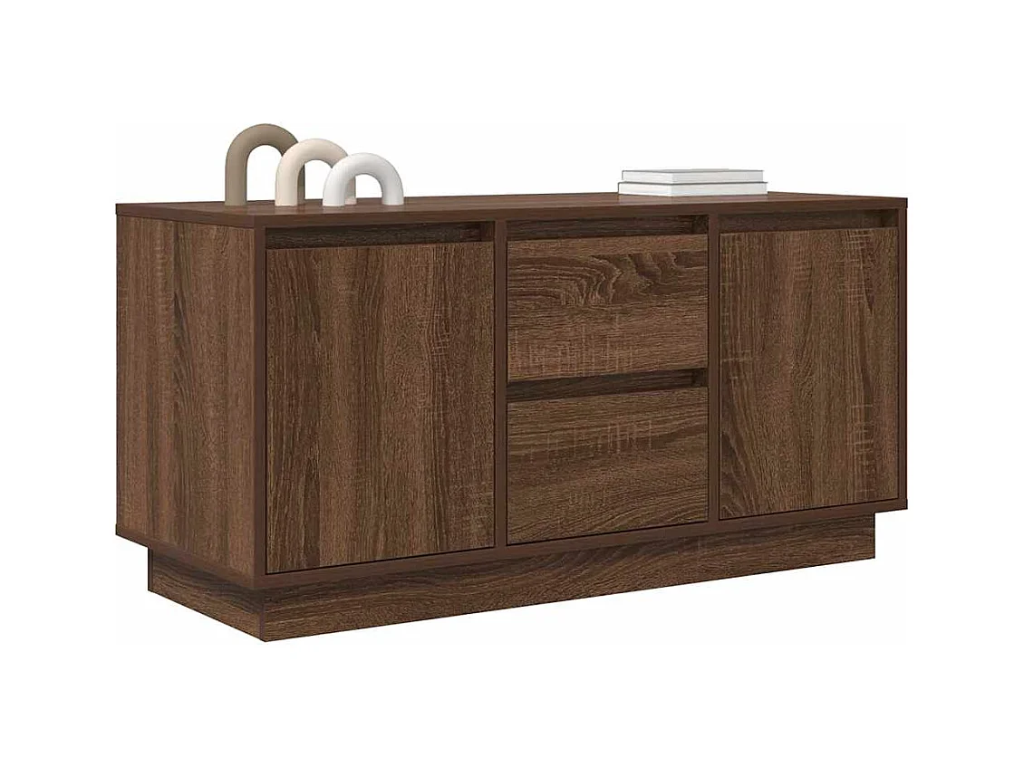 Tv-meubel | Tv-Bank | TV-kastmet LED-verlichting 100x41x50 cm bruin eikenkleur