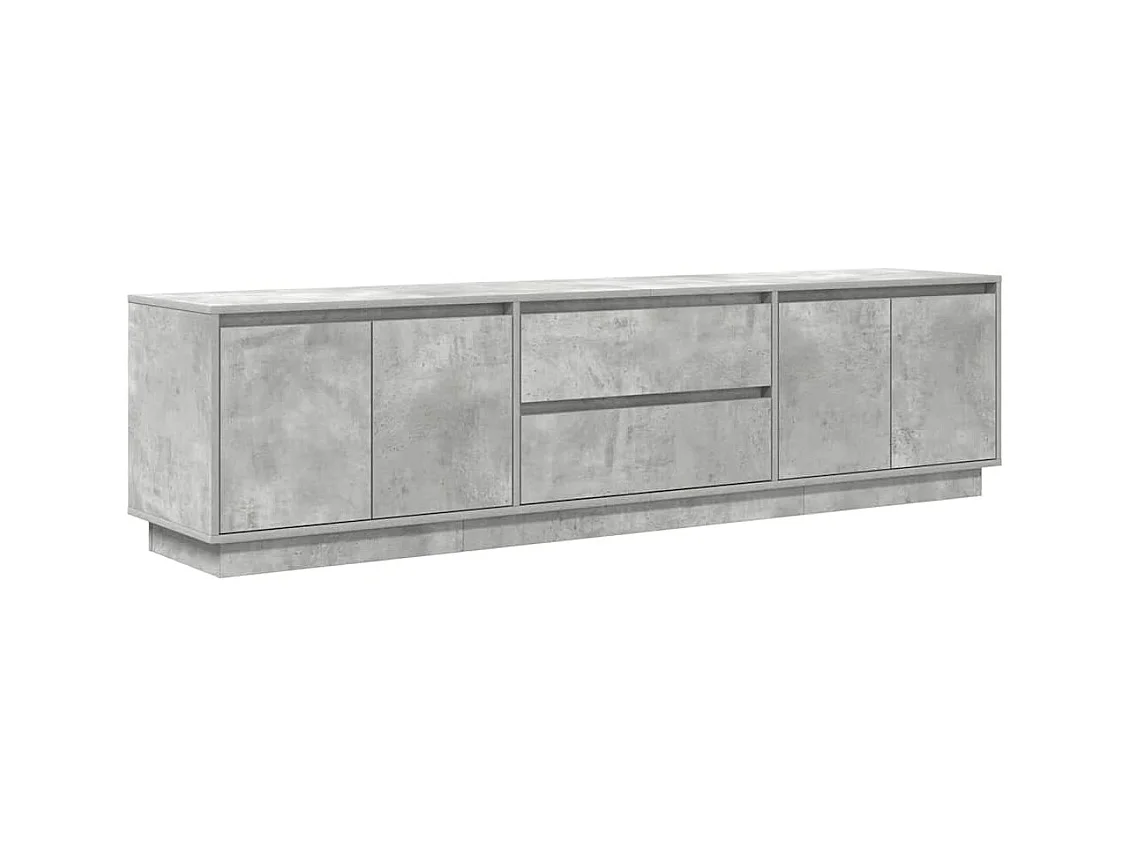 Mobile Porta TV | Armadietto TV con Luci LED Grigio Cemento 193,5x41x50 cm