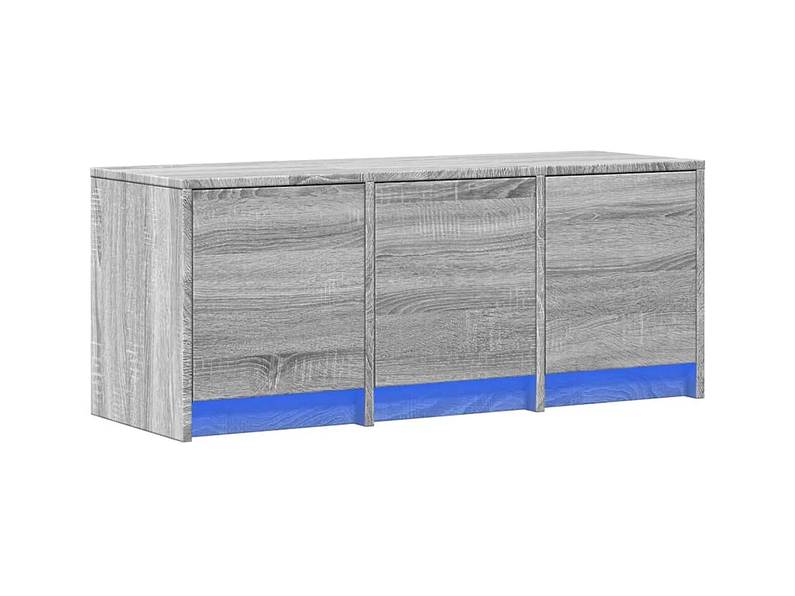 Tv-meubel | Tv-Bank | TV-kastmet LED 97x34x40 cm bewerkt hout grijs sonoma eiken