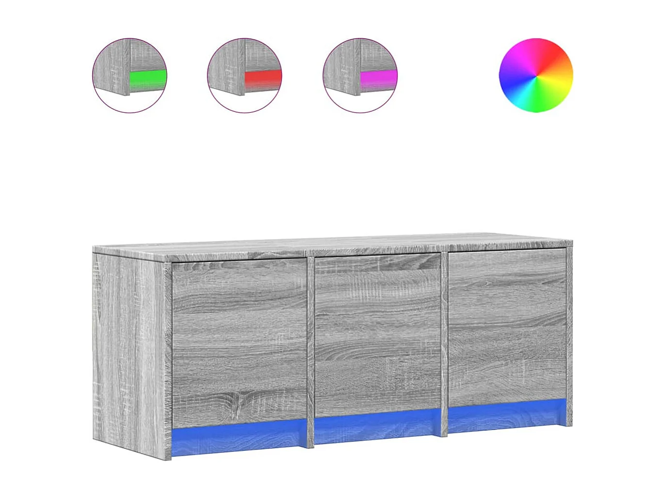 Mueble de TV | Mueble de salón con LED madera ingeniería gris Sonoma 97x34x40 cm