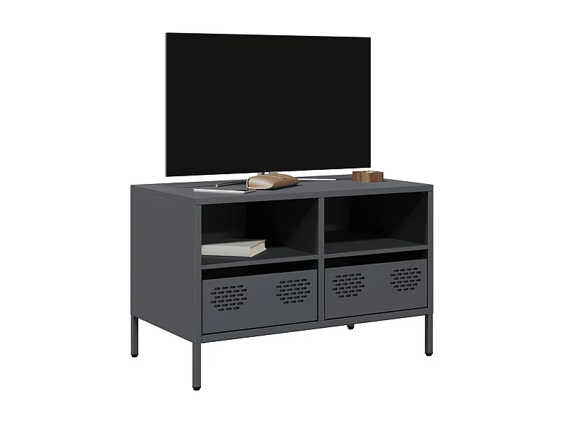 Mueble para TV  | Gabinete de TV |  Mueble de salón acero laminado en frío antracita 68x39x43,5 cm