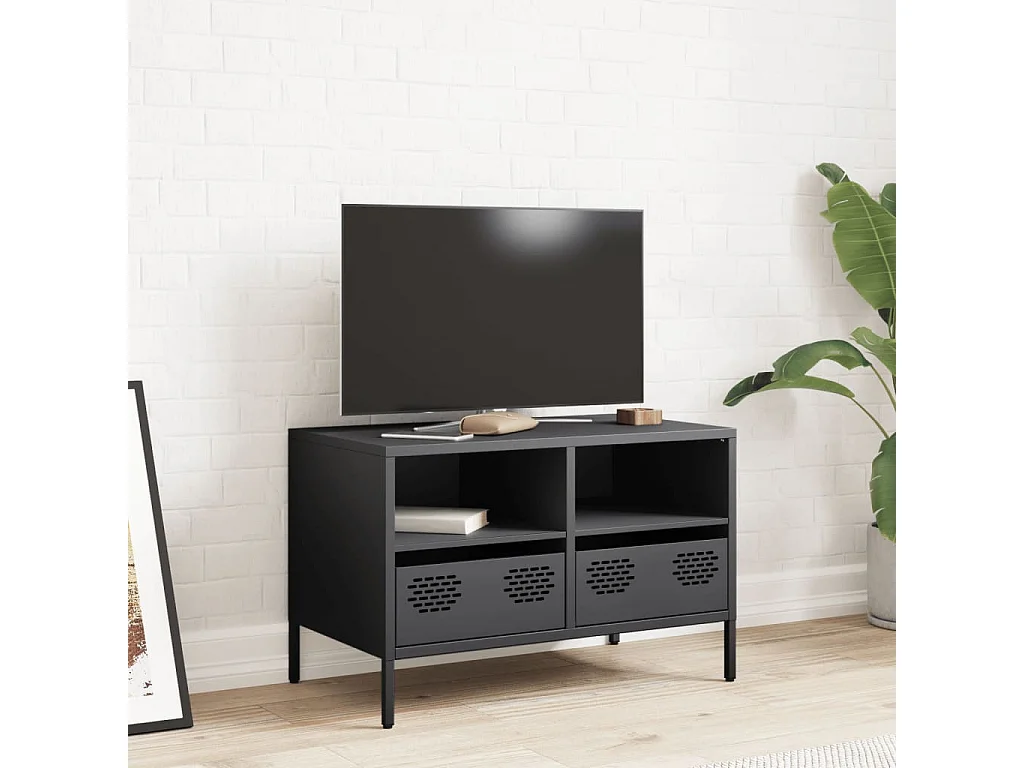 Mueble para TV  | Gabinete de TV |  Mueble de salón acero laminado en frío antracita 68x39x43,5 cm