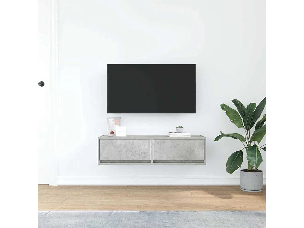 Tv-meubel | Tv-Bank | TV-kast100x31x25,5 cm bewerkt hout betongrijs