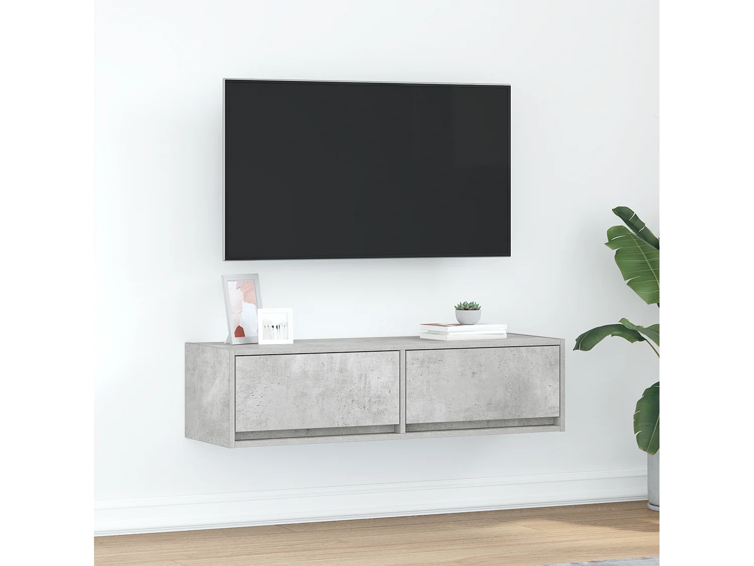 Tv-meubel | Tv-Bank | TV-kast100x31x25,5 cm bewerkt hout betongrijs
