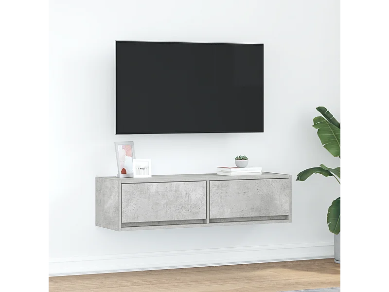 Tv-meubel | Tv-Bank | TV-kast100x31x25,5 cm bewerkt hout betongrijs