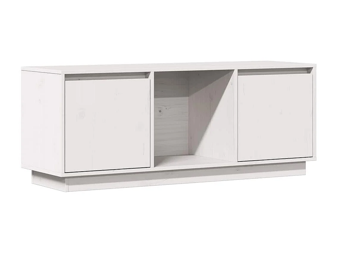 Mueble para TV  | Gabinete de TV |  Mueble de salón de madera maciza de pino blanco 110,5x35x44 cm