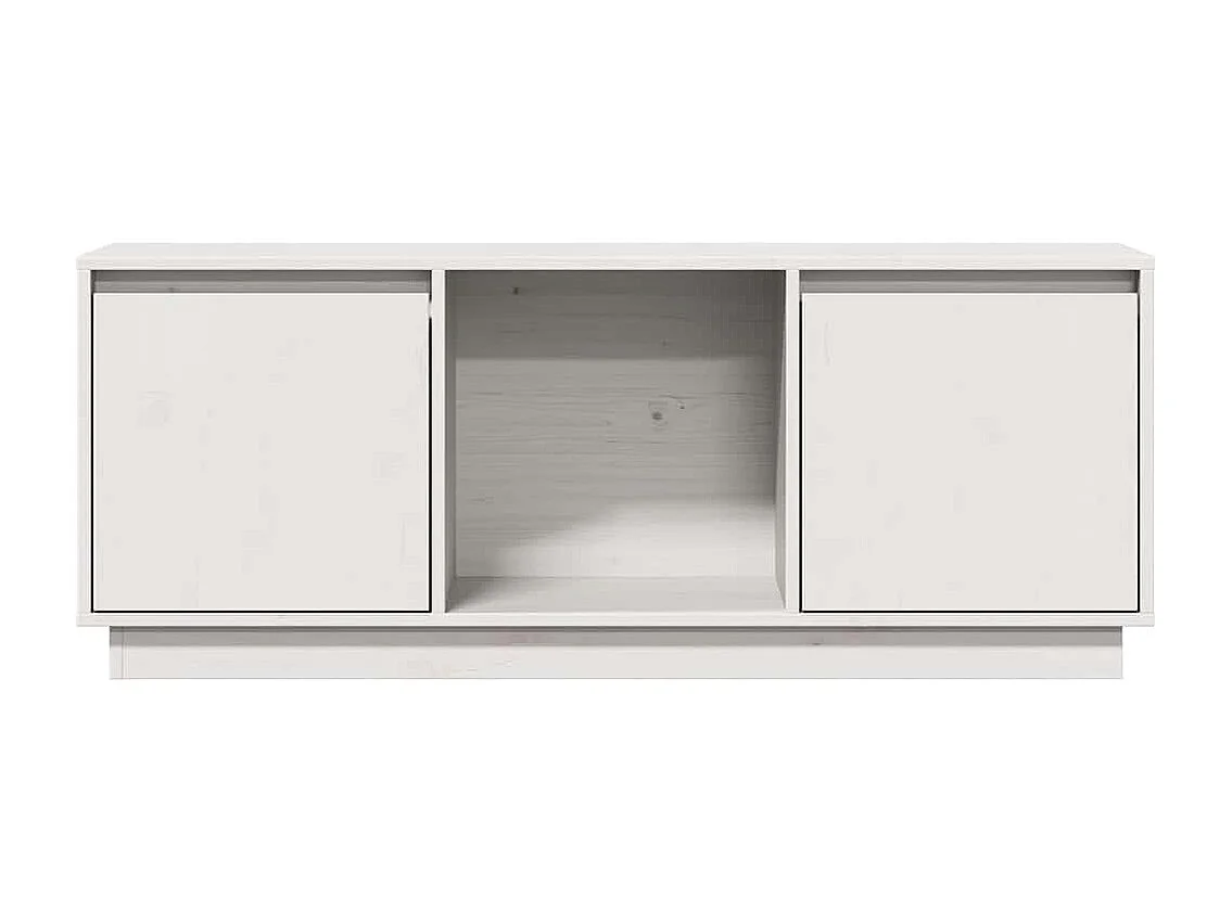 Mueble para TV  | Gabinete de TV |  Mueble de salón de madera maciza de pino blanco 110,5x35x44 cm
