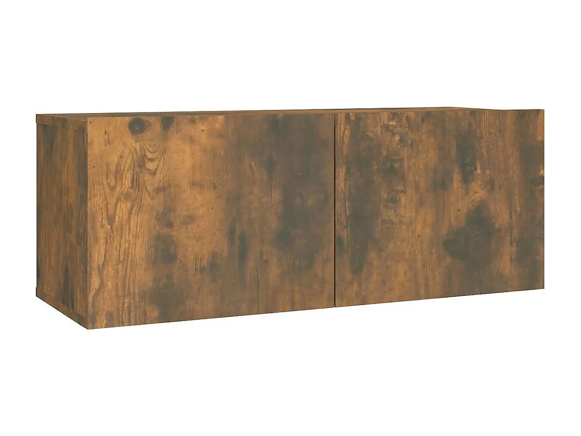 Set de muebles de TV | Gabinetes de TV |  Muebles de salón 2 pzas madera contrachapada roble ahumado